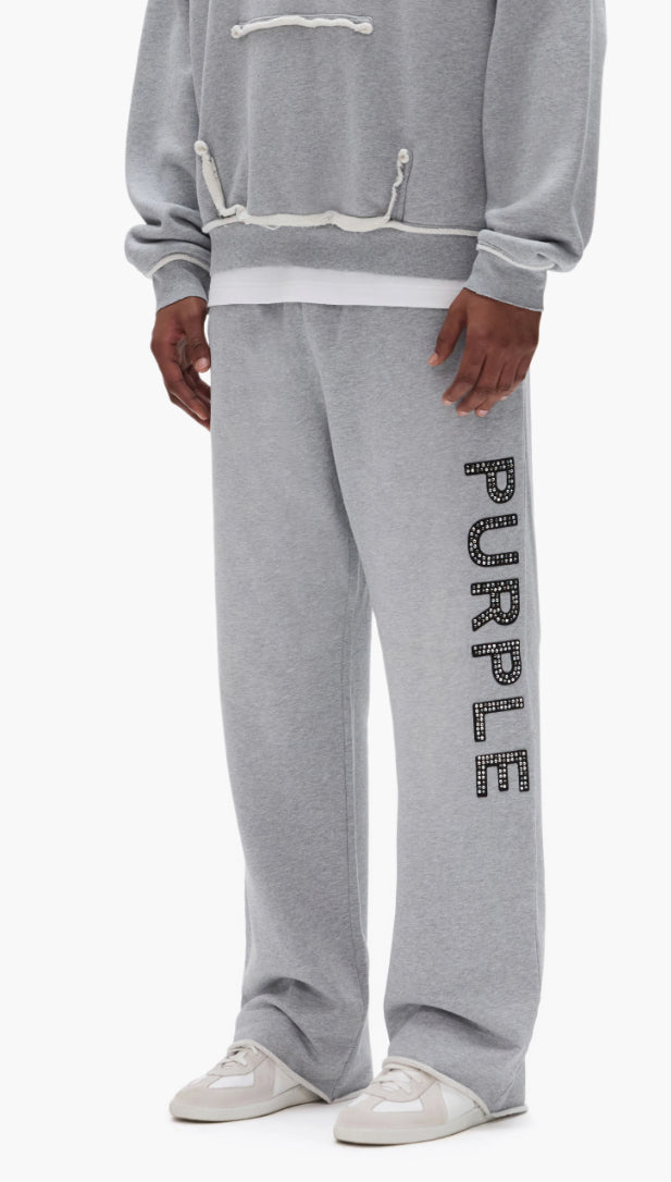 PURPLE-Crystal Applique Sweatpant-M4159-MGPA126