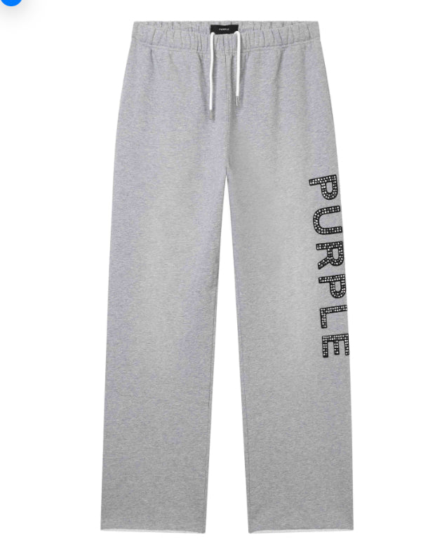 PURPLE-Crystal Applique Sweatpant-M4159-MGPA126