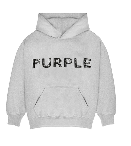 PURPLE-Crystal Applique Hoodie-P401-HBRP126