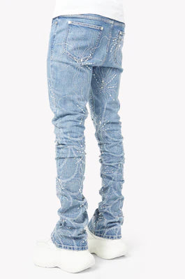 GUAPI-STEEL BLUE SPIDER DENIM