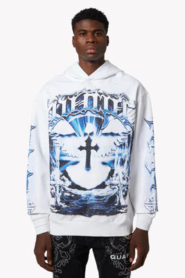 GUAPI-WHITE HEAVENS VAULT HOODIE V1