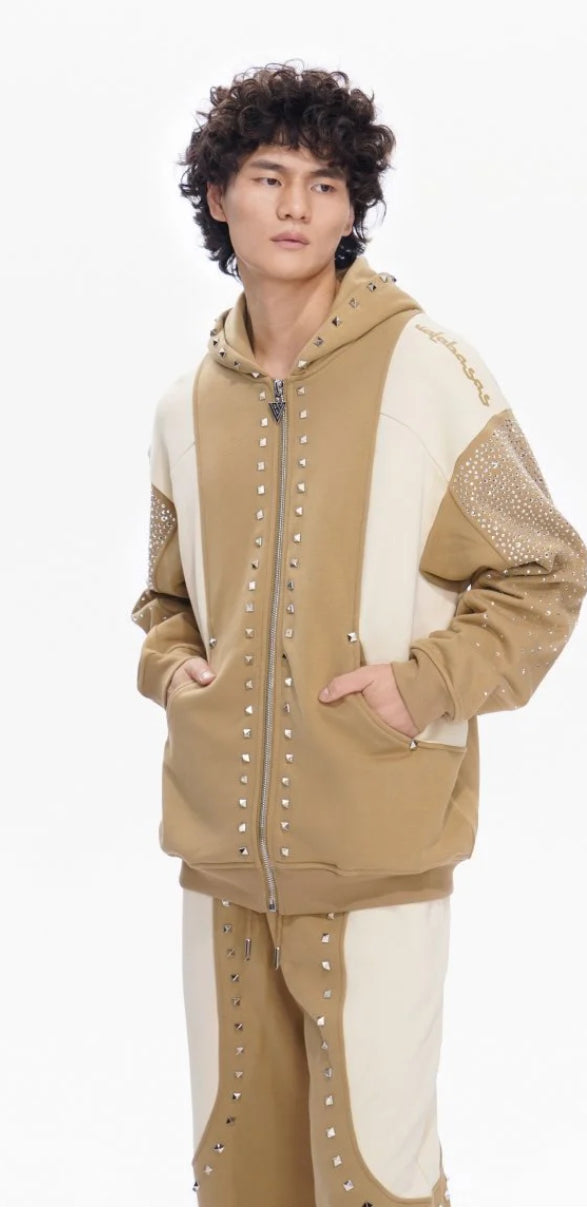 VALABASAS-PONCHO FLEECE JACKET KHAKI