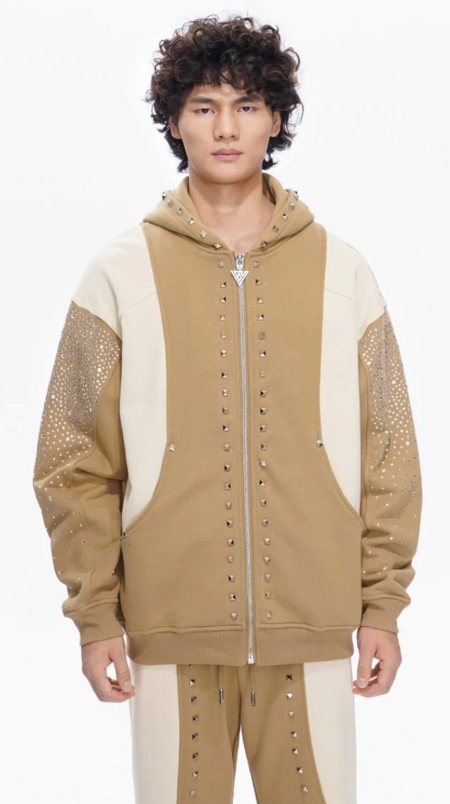 VALABASAS-PONCHO FLEECE JACKET KHAKI