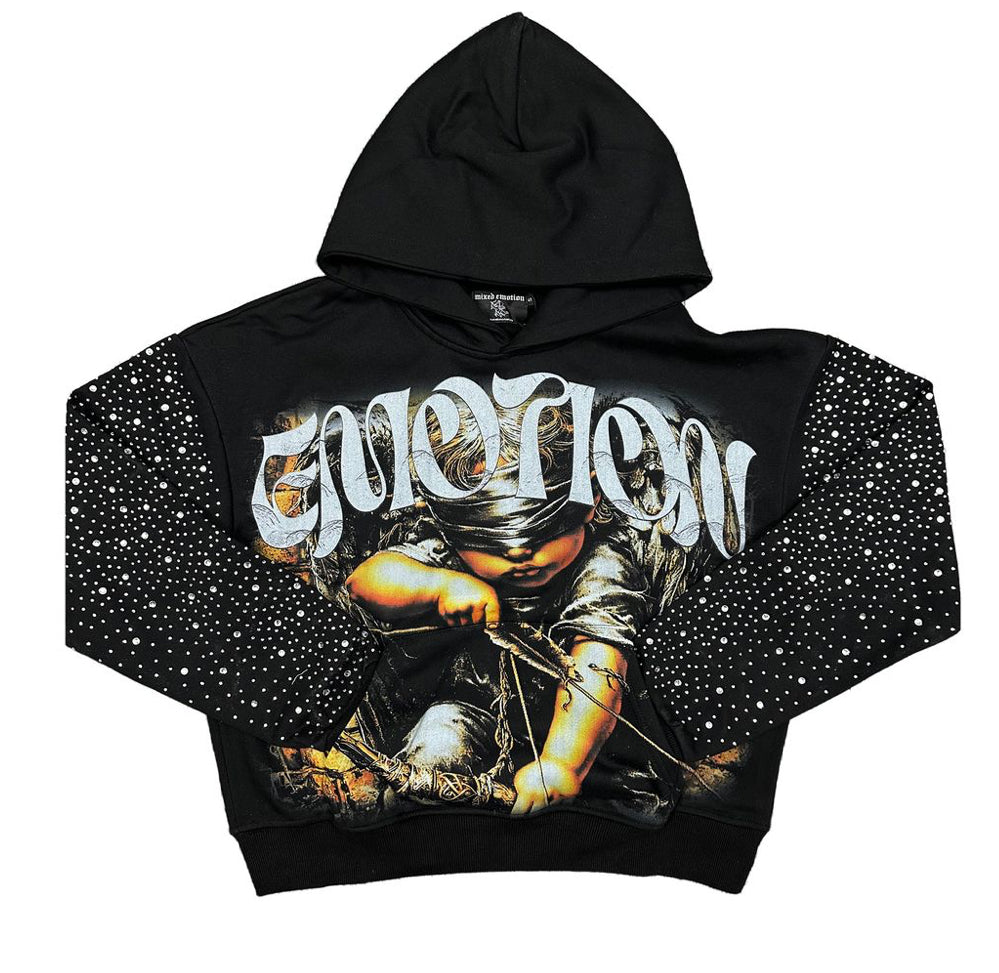 MIXED EMOTION-Archer Rhinestone Hoodie