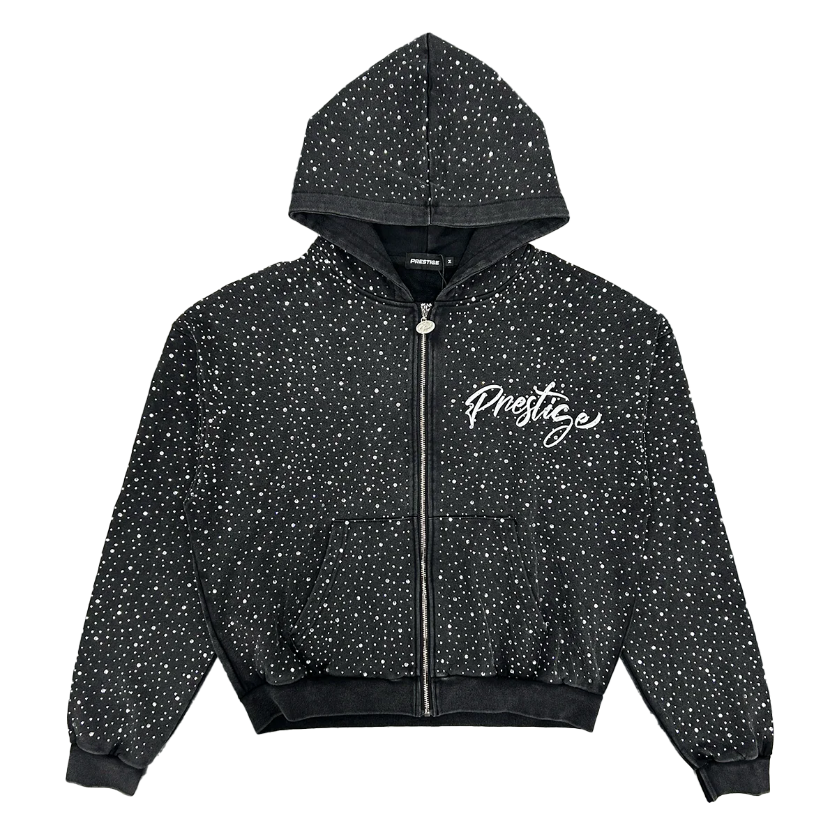 PRESTIGE-Prestige Collection | Diamond Dust Zip Hoodie - Black