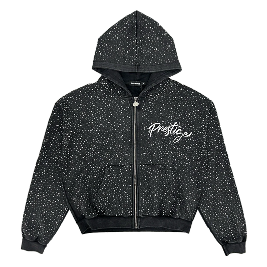 PRESTIGE-Prestige Collection | Diamond Dust Zip Hoodie - Black