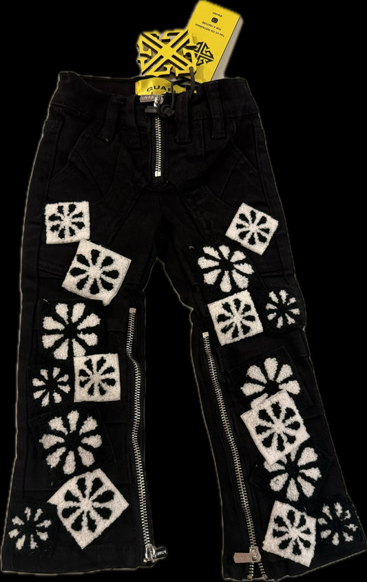 GUAPI OBSIDIAN BLACK FLOWERS KIDS DENIM
