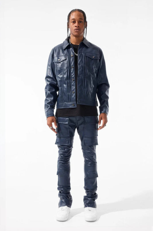 JORDAN CRAIG Thriller Trucker Jacket (Midnight Blue) JJ1218