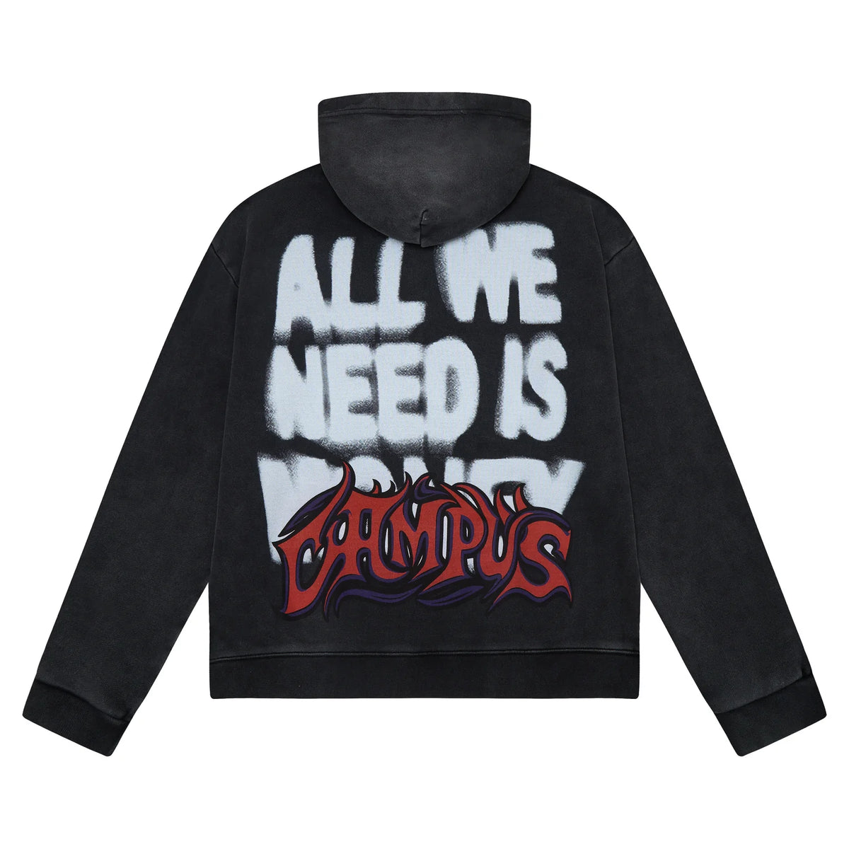 CAMPUS Void Zip-Up Hoodie - Black