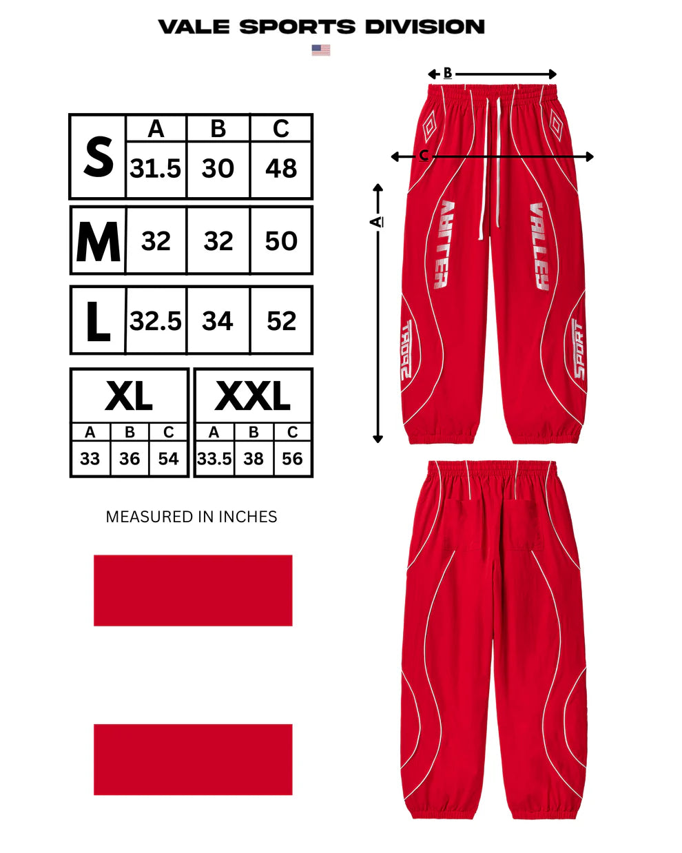 VALE RED SWISH SWEATS