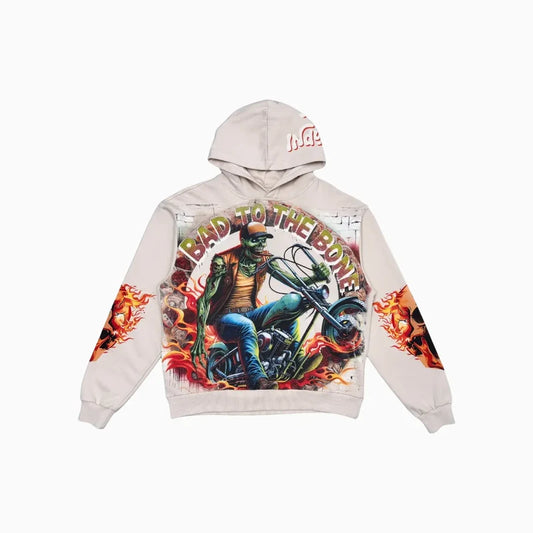 STRAY Men's Bad to the Bone Motorcycle Graphic Hoodie