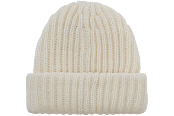 Supreme Classic Logo Chunky Ribbed Beanie Natural