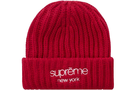 SUPREME Classic Logo Chunky Ribbed Beanie