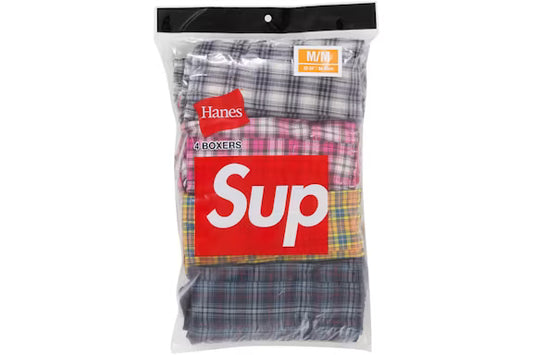 SUPREME Hanes Plaid Boxers (4 Pack) MULTICOLOR