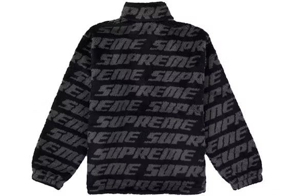 Supreme Repeat Jacquard Fleece Jacket BLACK