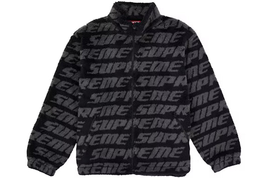 Supreme Repeat Jacquard Fleece Jacket BLACK