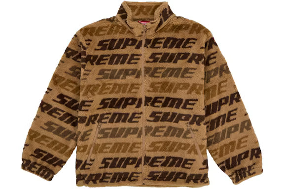 SUPREME Repeat Jacquard Fleece Jacket TAN