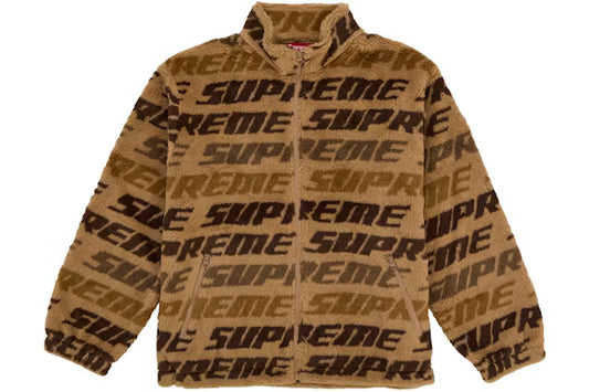 SUPREME Repeat Jacquard Fleece Jacket TAN