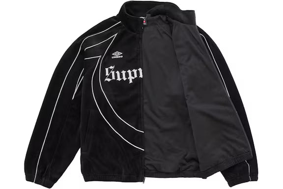 SUPREME Umbro Velour Track Jacket Black