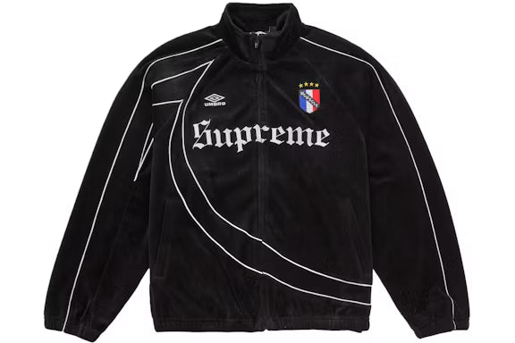SUPREME Umbro Velour Track Jacket Black