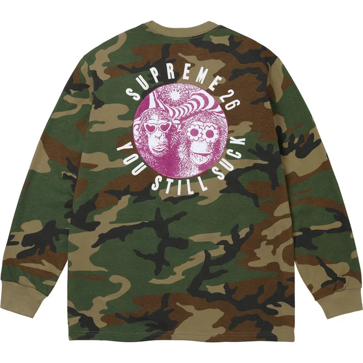 SUPREME YOU STILL STUCK LONG SLEEVE TEE CAMO