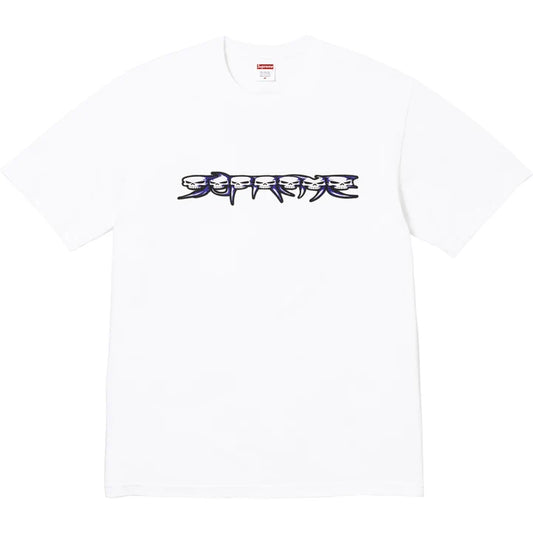 Supreme White Skulls Spellout Tee