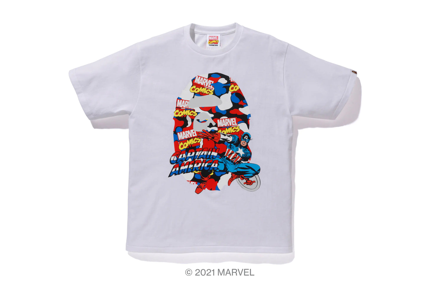 BAPE® MARVEL CAMO CAPTAIN AMERICA TEE -1F23110921