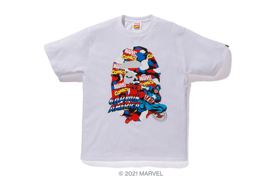 BAPE® MARVEL CAMO CAPTAIN AMERICA TEE -1F23110921
