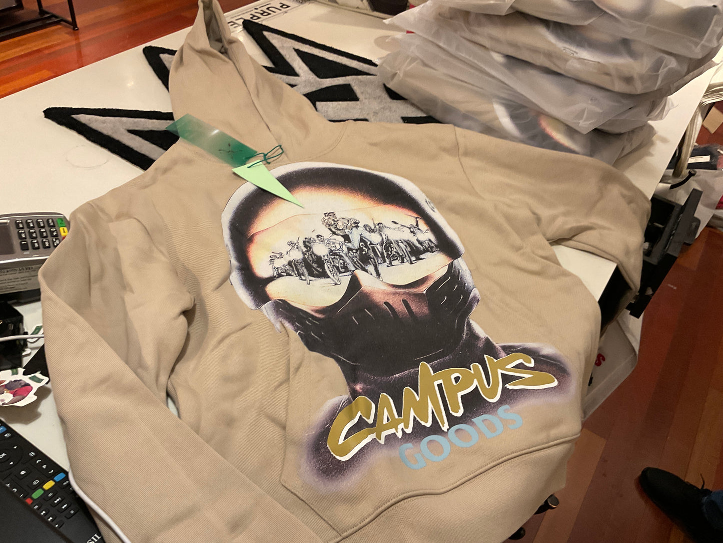 CAMPUS-SAVAGE HOODIE SAND-CG-H25-014