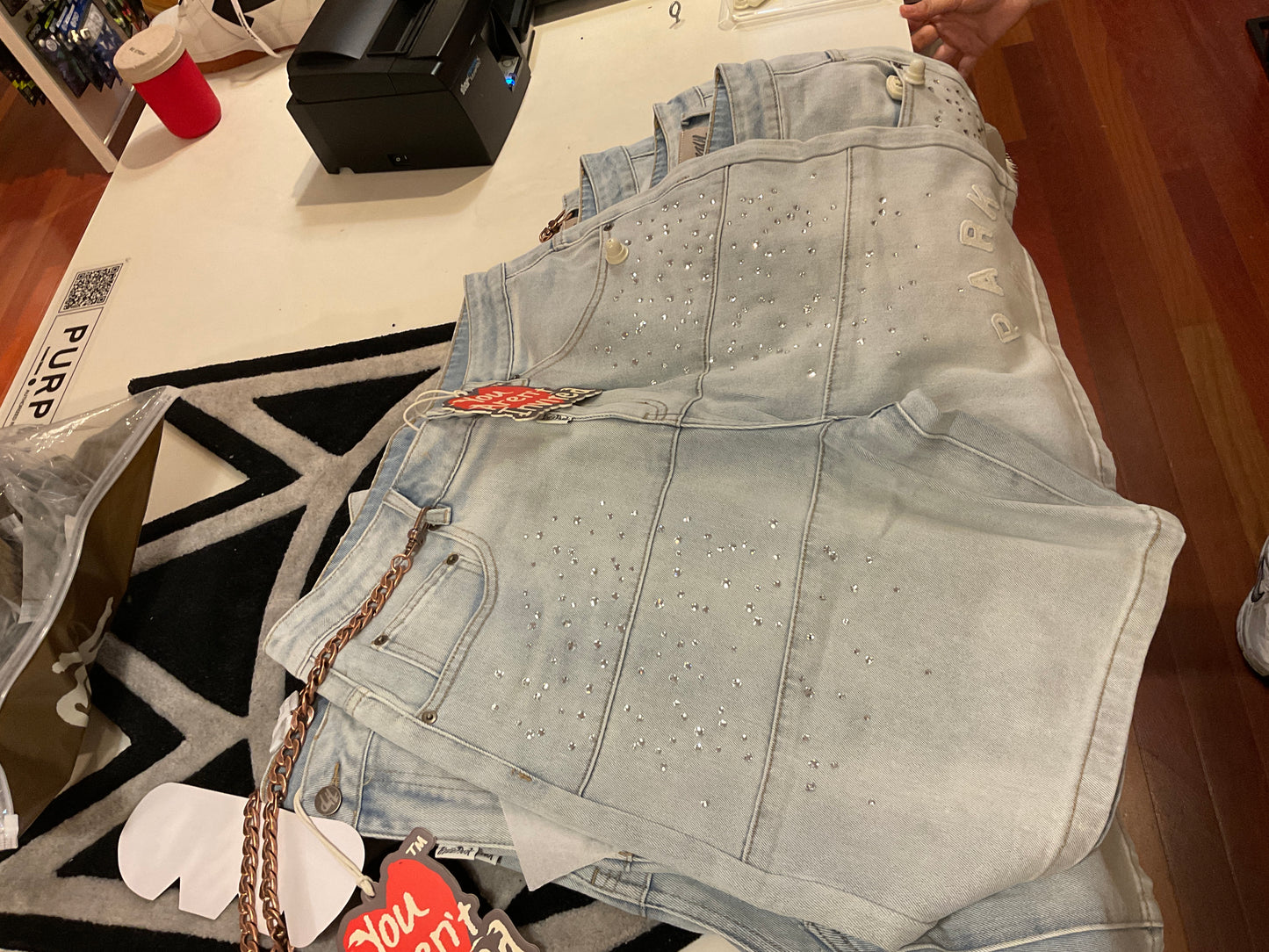 HYDEPARK STUDDED PARK VELOCITY DENIM SHORT LIGHT BLUE