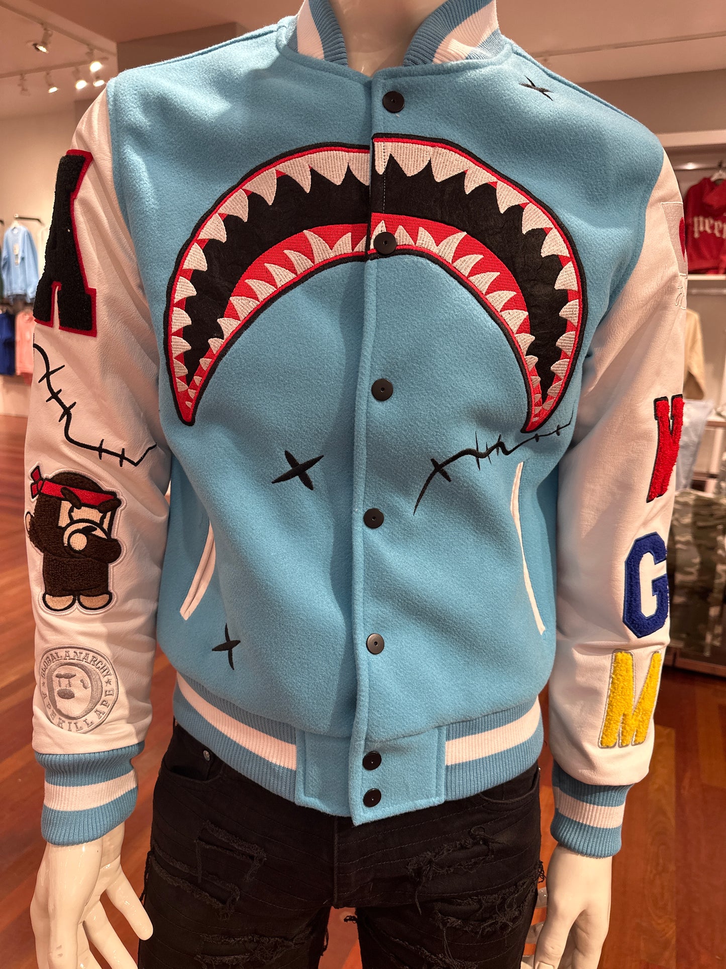 Robert Phillipe We Killed Ape Varsity TURQUOISE Jacket-MJ ABP