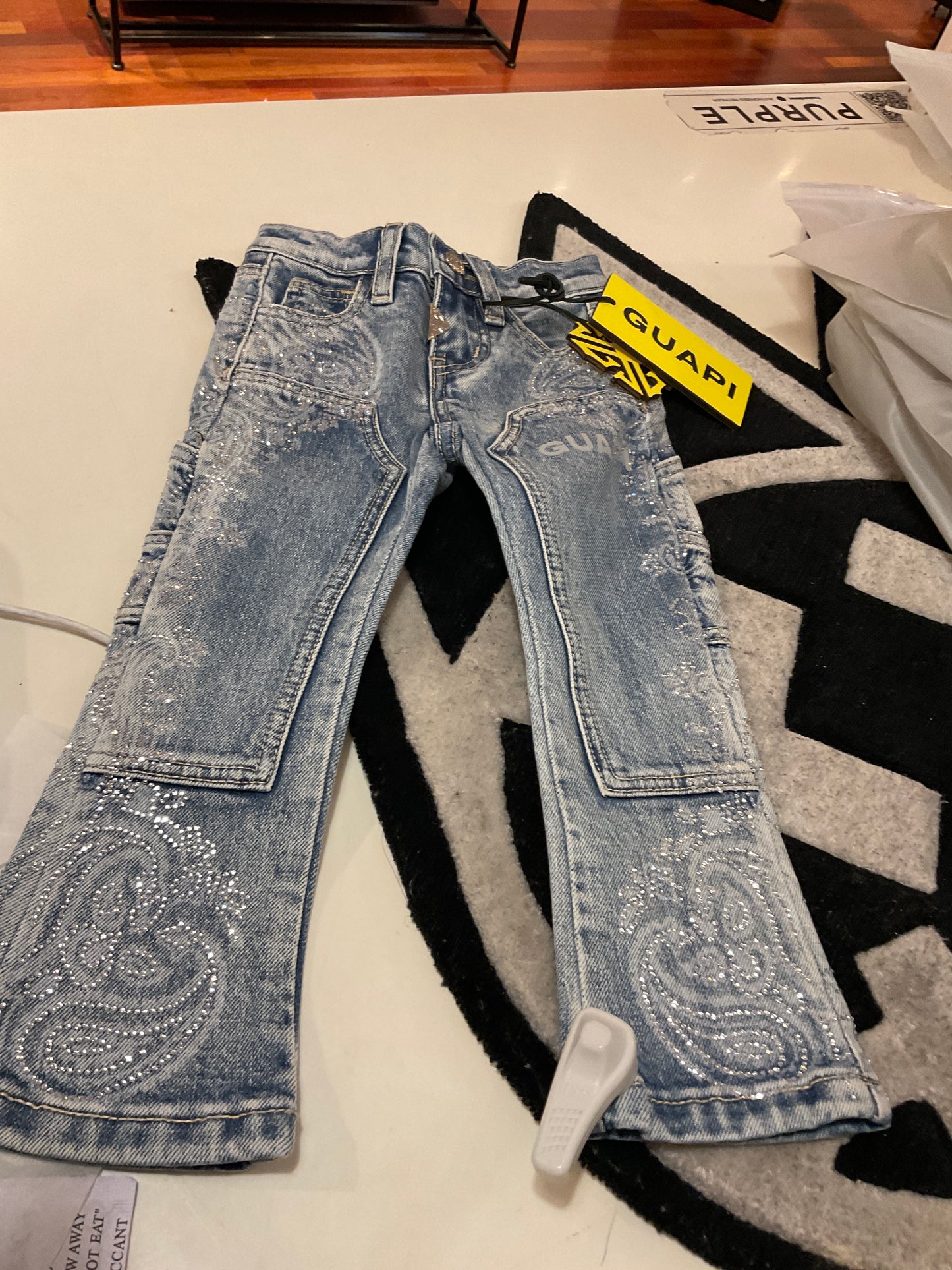 GUAPI| KIDS OBSIDIAN BLACK DISTRESSED  DENIM