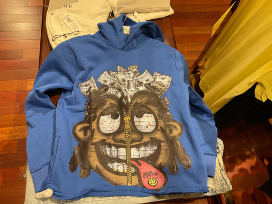 NO EMOTION-NO EMOTION HOODIE-BLUE-MO-336