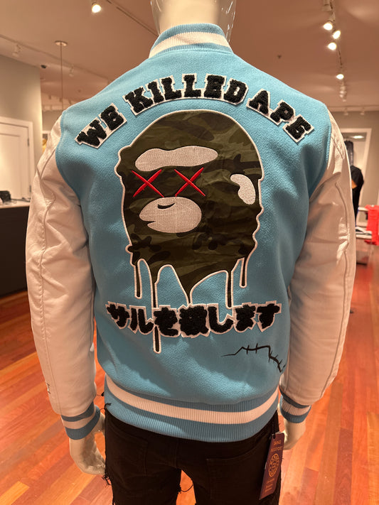 Robert Phillipe We Killed Ape Varsity TURQUOISE Jacket-MJ ABP