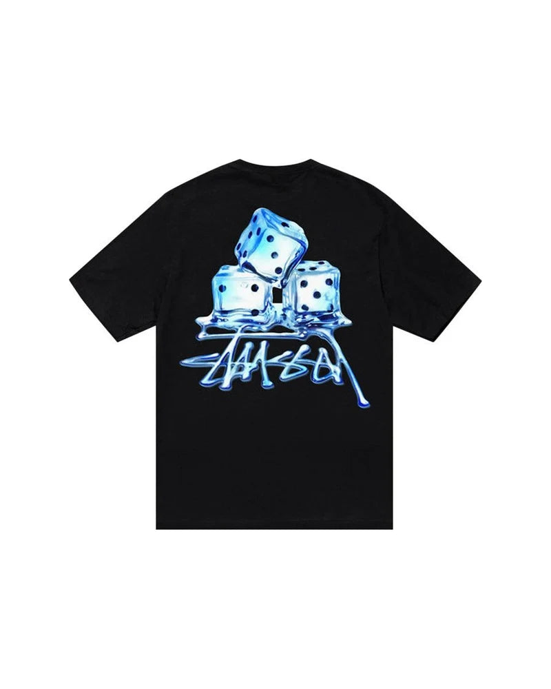 STUSSY melted tee black