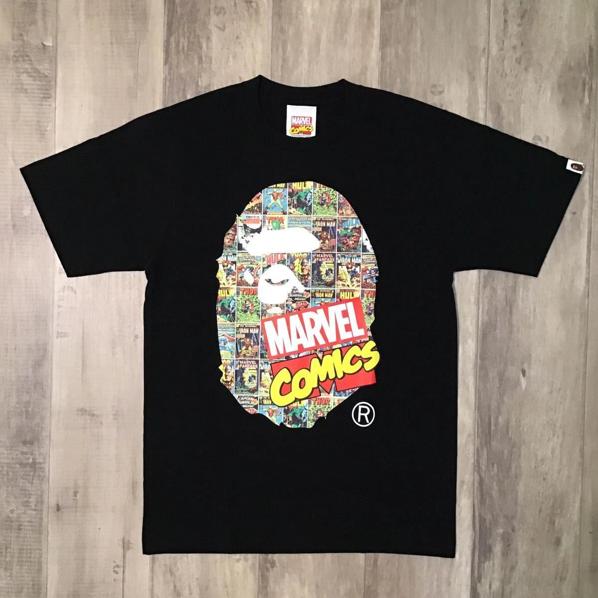 BAPE × marvel comics bape head T-shirt 1F23110918