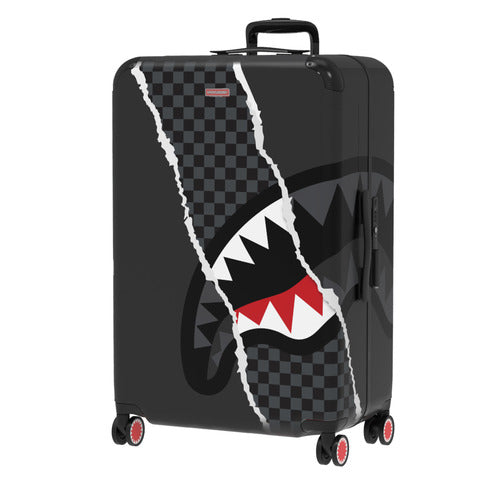 SPRAYGROUND CL324 CENTER RIP REVEALING GRAY CHECK FULL-SIZE LUGGAGE