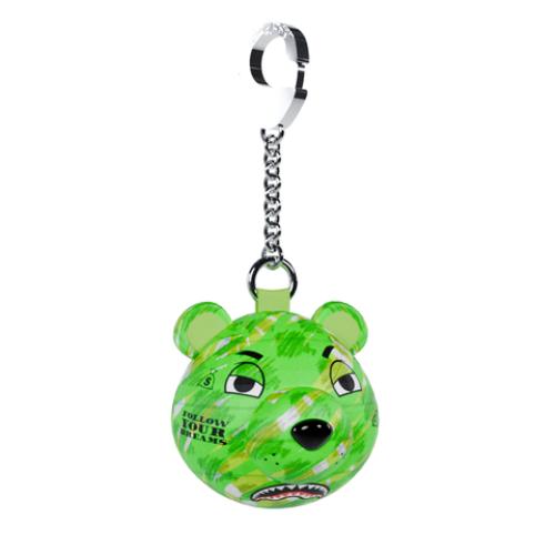 SPRAYGROUND Z721 DOODLE CHECKER BEAR HEAD KEYCHAIN
