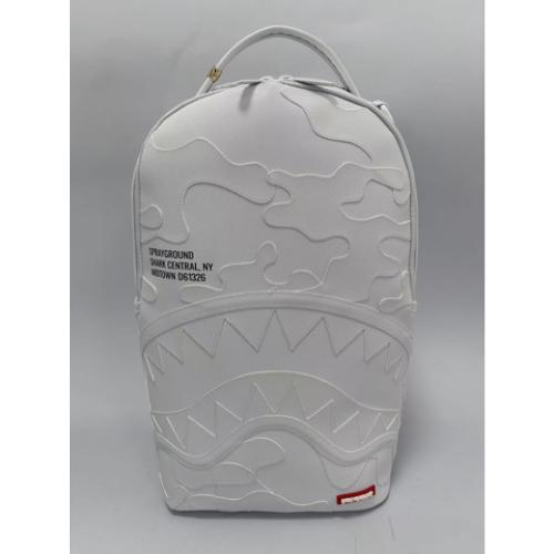 SPRAYGROUND B8494 SHARK CENTRAL CAMO CUT SHARK WHITE BACKPACK