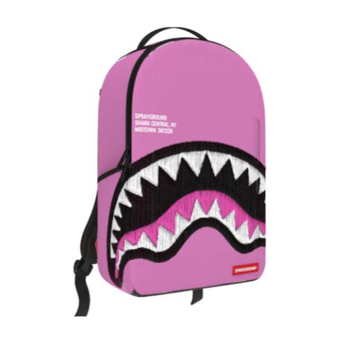SPRAYGROUND B9630 SHARK CENTRAL PINK EMBROIDERED