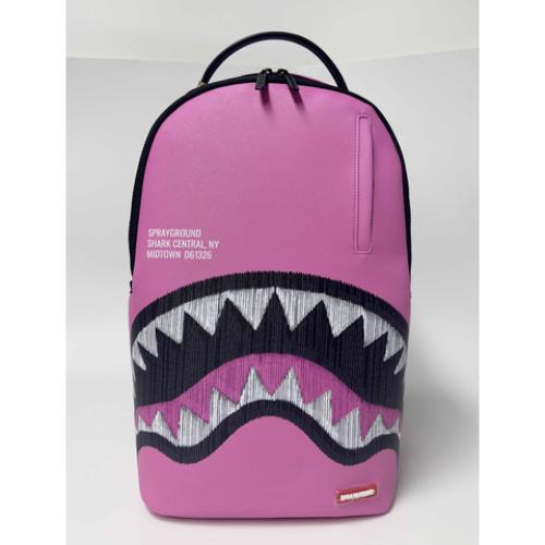 SPRAYGROUND B9630 SHARK CENTRAL PINK EMBROIDERED