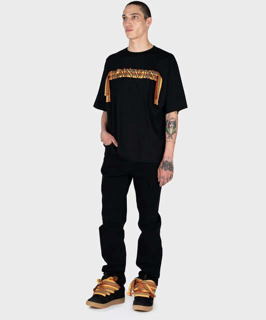 Lanvin Curb Embroidered Logo T-Shirt Black/Orange 1 (