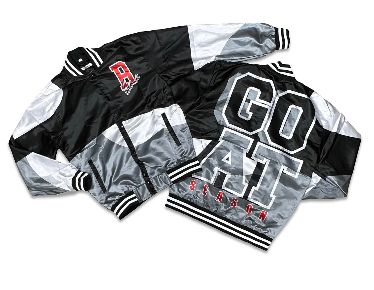 RETRO LABEL GOAT SEASON SATIN JACKET (RETRO 13 BLACK FLINT)