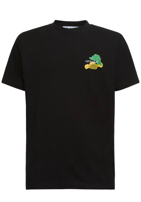 OFF WHITE BRUSHED ARROW BLK T SHIRT (OMAA027S23J E R004 1084)