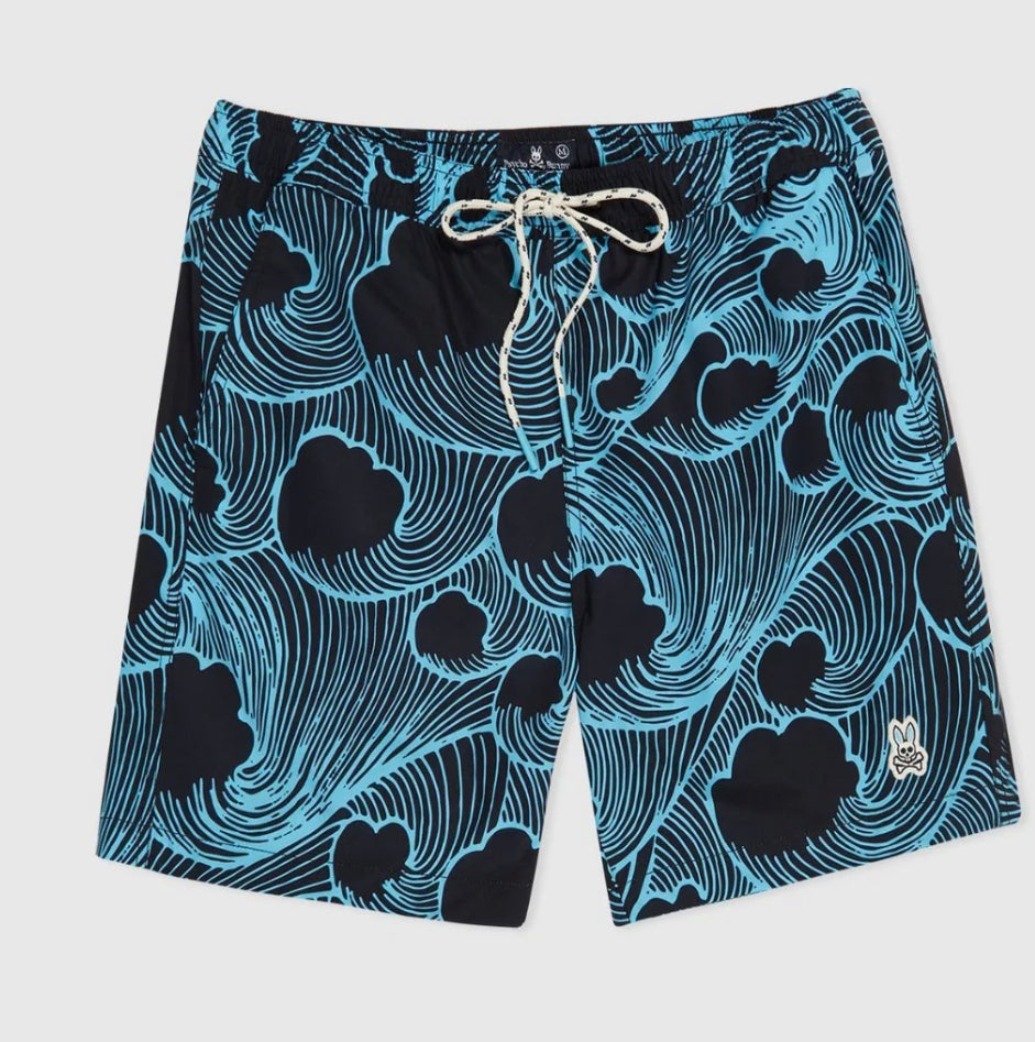 PSYCHO BUNNY SWIM TRUNKS - THAMES - NAVY - B6W430T1PO