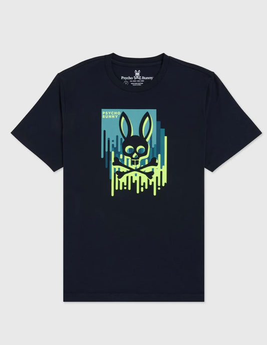 PSYCHO BUNNY TEE - B6U336S1PC - NAVY B6u336s1pc