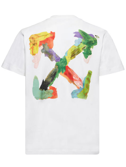 OFF WHITE BRUSHED ARROW WHT T SHIRT (OMAA027S23J E R004 0184)